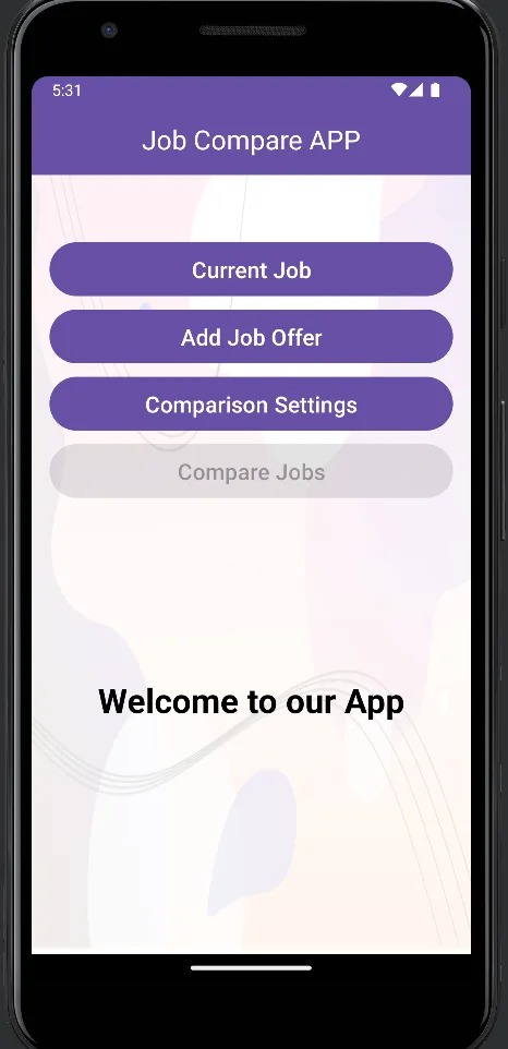 Job Compare main screen