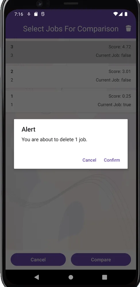 Job Compare screen 4
